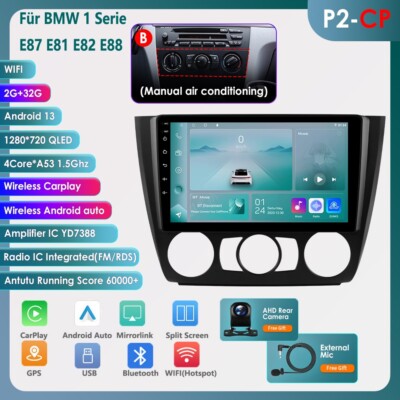 FOR BMW 1 SERIES E88 E82 E81 E87 04-11 ANDROID13 CAR STEREO RADIO CARPLAY GPS BT