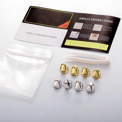 Grillz Gold Tooth Cap Grillz Teeth Men Gold Teeth Grills for Your Teeth 4pcs 18K - Picture 4 of 7