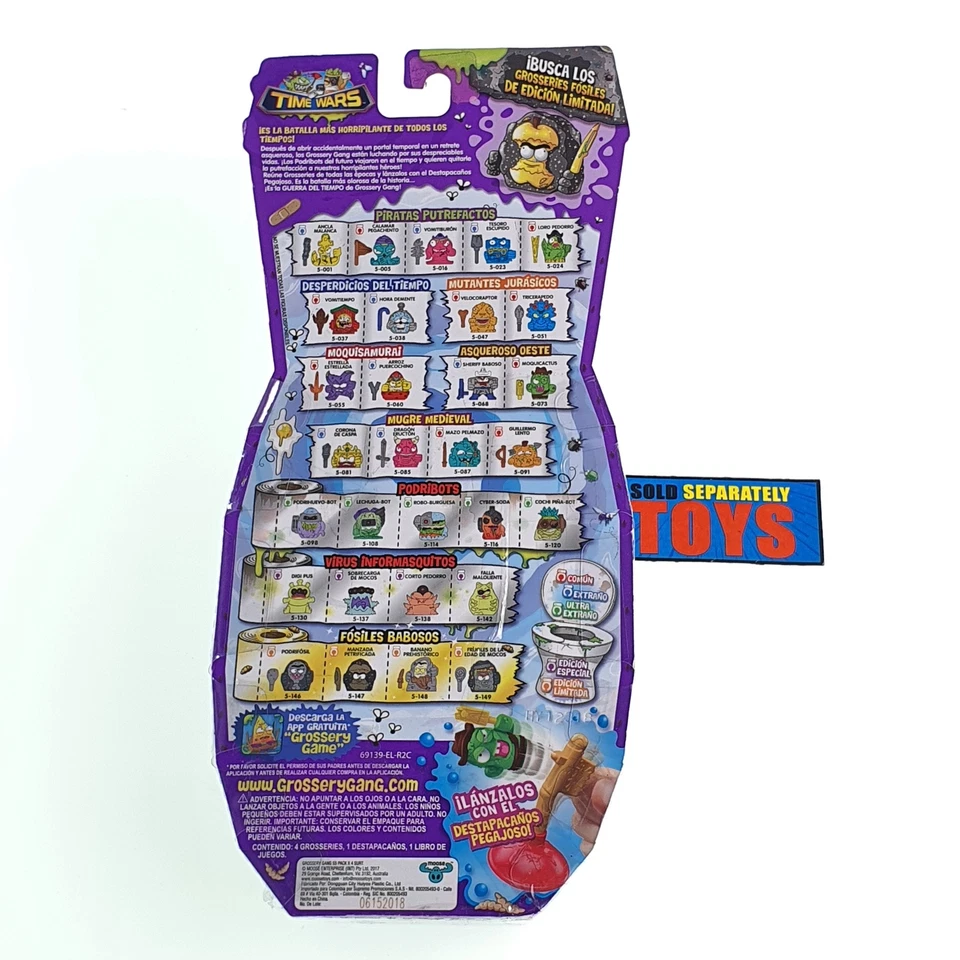 Paquete de 4 figuras misteriosas sorpresa Icky Plunger Grossery Gang Time Wars paquete G Foto 3 de 3