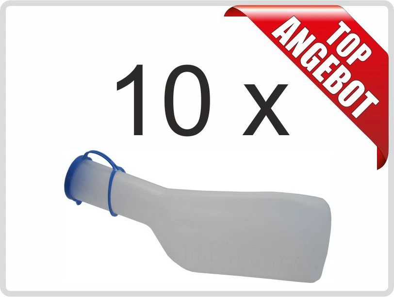 SANI-ALT 10x Urinflaschen 1 Liter, mit Deckel, autoklavierbar