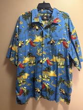 Margaritaville Shirt Mens 3XL Hawaiian Parrot Flip Flop Jimmy Buffet