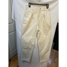 Brooks Brothers Women's Beige Pleated Cotton Pants Size 10 Made in USA