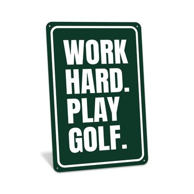 Work Hard Play Golf Sign, Golf Wall Art, Golfer Gift Idea, Gift For Him