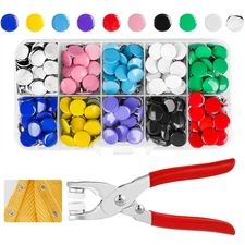 Snap Button Kit 100set, 9.5mm Snap Fasteners Kit with Pliers, Metal Snaps Kit...