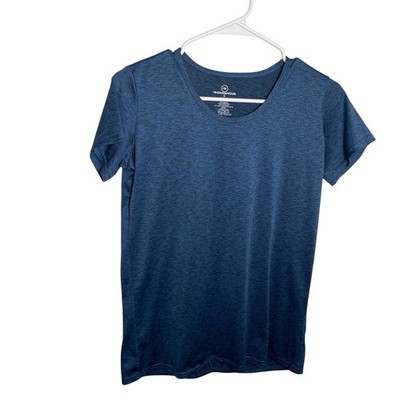 Real Essentials T-Shirt Women's Small Blue Round Neck Short Sleeve Athletic