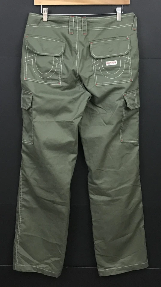 True Religion 女式单针军装裤绿色 28 码 — 第 3/4 张图片