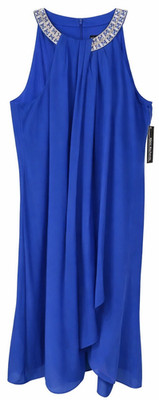 RM Richard s Blue Beaded Halter Dress Womens Size 14 Cocktail Formal NWT