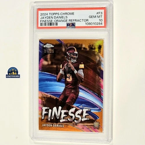 2024 Topps Chrome - Jayden Daniels Orange Finesse 1/25 #F3 (RC) 💎 PSA 10 💎