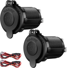 12V Cigarette Lighter Socket, 2 Pack Car Marine Motorcycle ATV RV Lighter Power