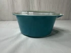 Pyrex VTG Horizon Blue Casserole Base 474 B Clear Lid 474 C 1 1/2 Qt