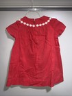 Vintage Unbranded No Size Baby Girls Hand Smocked Dress Polka Dot Lace Trim Red — photo 3