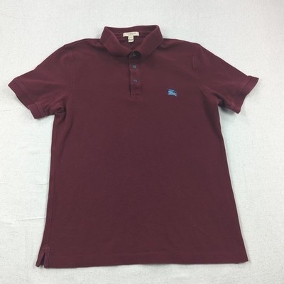 Burberry Brit Shirt Mens Medium Maroon Polo Casual Preppy