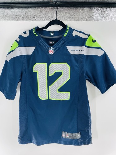 Seattle Seahawks #12 Fan NIKE 12th Man On Field Blue Jersey Men's Size Small - Picture 10 of 10