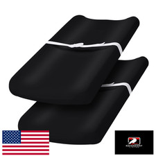 PHF Baby Changing Pad Covers 2-Pack Microfiber Breathable Table Sheets Black