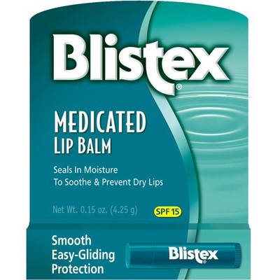 Blistex Medicated Lip Balm SPF 15 -- 0.15 oz Each / Ounce (Pack of 3)