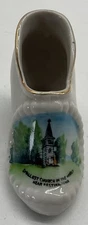 Souvenir Ceramic Shoe Little Brown Church Nashua Iowa Festina 3.5x2.5x1” Japan
