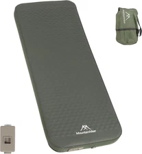 Self Inflating Sleeping Pad with Electric Pump, 4" Ultra-Thick Memory Foam Campi