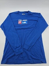 Pelagic T-Shirt Men Medium Graphic Print Logo Blue LongSleeve Cotton.#35345
