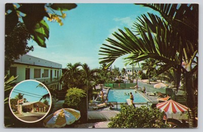 Postcard Hibiscus motel Key West Florida
