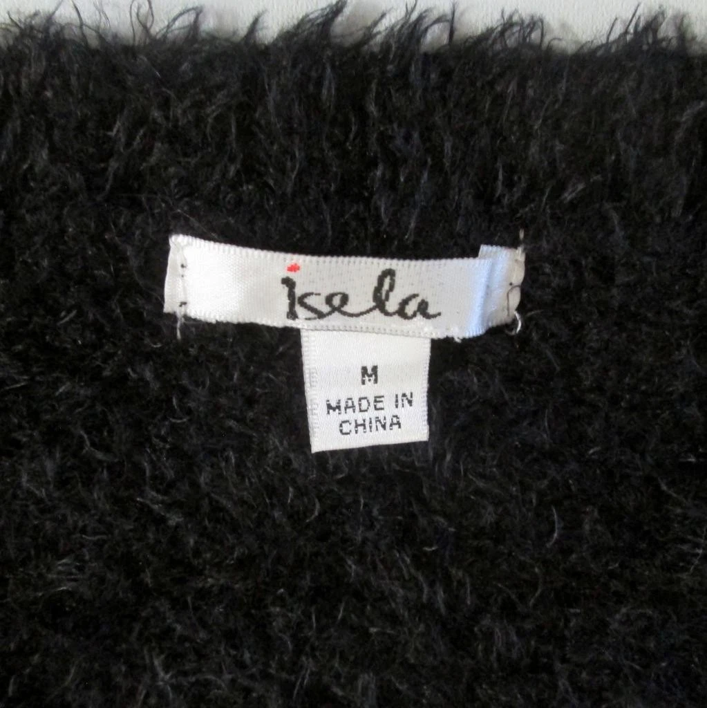 Kela Womens Black Christmas Sweater Sequin Snowman Size M