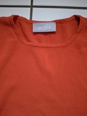 Feinstrick Pullover Marke Wallis orange Gr. M Langarm sehr guter Zustand 