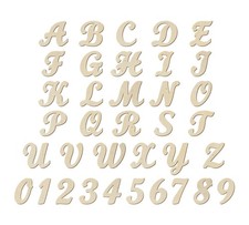 4 Inch 138 Pieces Wooden Letters and Numbers,Unfinished Wood Alphabets Cursiv...