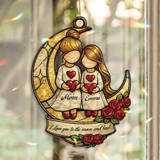 Personalized Mom Daughter Acrylic Suncatcher