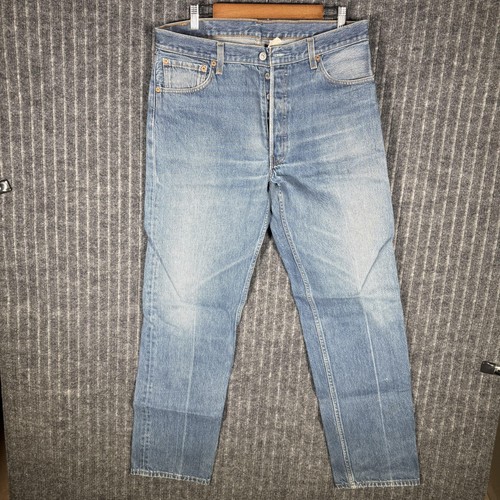 Vintage Levi's 501 Jeans Mens 36x32 Blue Made 2000 Straight Leg Denim Button Fly