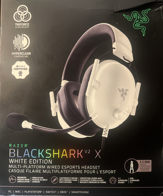 Razer BlackShark V2 X Wired USB Headset with 7.1 Surround Sound Tear On Box