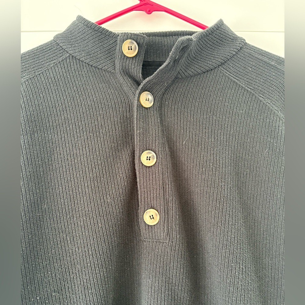 Straight Down Black Quarter Button Pullover Fleec… - image 6