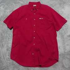 Carhartt Red Work Shirt Heavyweight Cotton 100% Button Down Oversize Made in USA