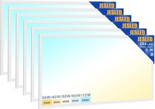 6 PACK 2x4 LED Flat Panel Lights 30-72W 5CCT Selectable Office Ceiling Fixture