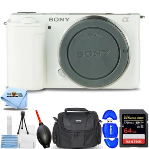 Sony ZV-E10 Caméra sans miroir (Body only, White) - 7PC Ensemble d'accessoires