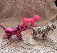 Lot of 3 Victoria s Secret PINK Dogs- Metallic Polka Dot, graffiti, PINK logo