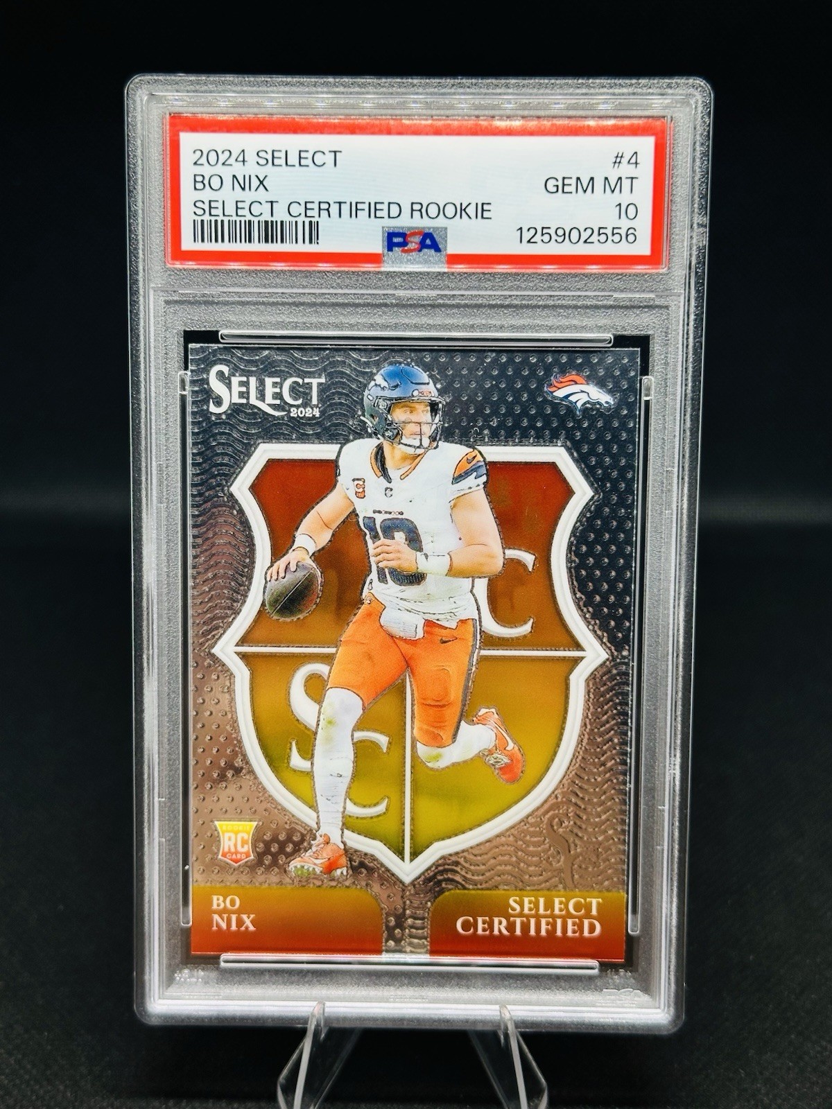 Panini 2024 Select Certified Rookies - Bo Nix #4 Denver Broncos (RC) PSA 10
