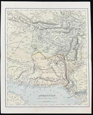 Vintage Afghanistan Map Physical Map of Afghanistan Map of the World