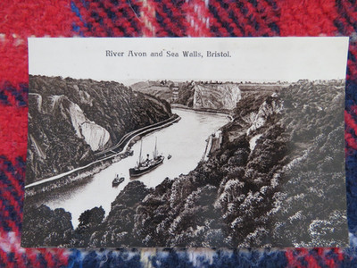 Vintage c1910s Bristol River Avon and Sea Walls Echtfoto Postkarte