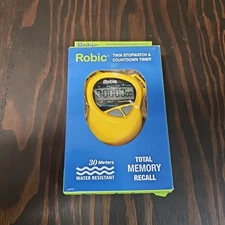 Robic Twin Stopwatch & Countdown Timer- Water Resistant. New