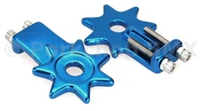 BMX Bicycle Star Spur Chain Tensioners for 3/8" axles - DARK BLUE