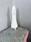 Le Smith Vintage Milk Glass Swung Vase 3 Toe Pedestal Base