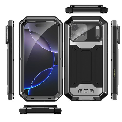 Gehärtetes Glas Wasserdicht Alu Case Schutz Hülle für iPhone 14 15 16 17 Pro Max - Bild 26 von 49