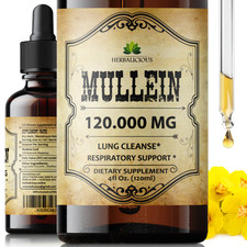Mullein Leaf Extract 4 fl oz - Lung Detox  Respiratory Support Herbal Tincture