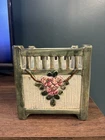 Antique Weller Planter Square Klyro Fence and Flowers