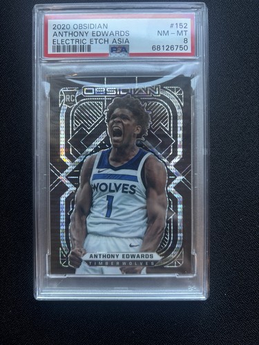 2020-21 Panini Obsidian - Anthony Edwards #152 Electric Etch Asia (RC) PSA 8