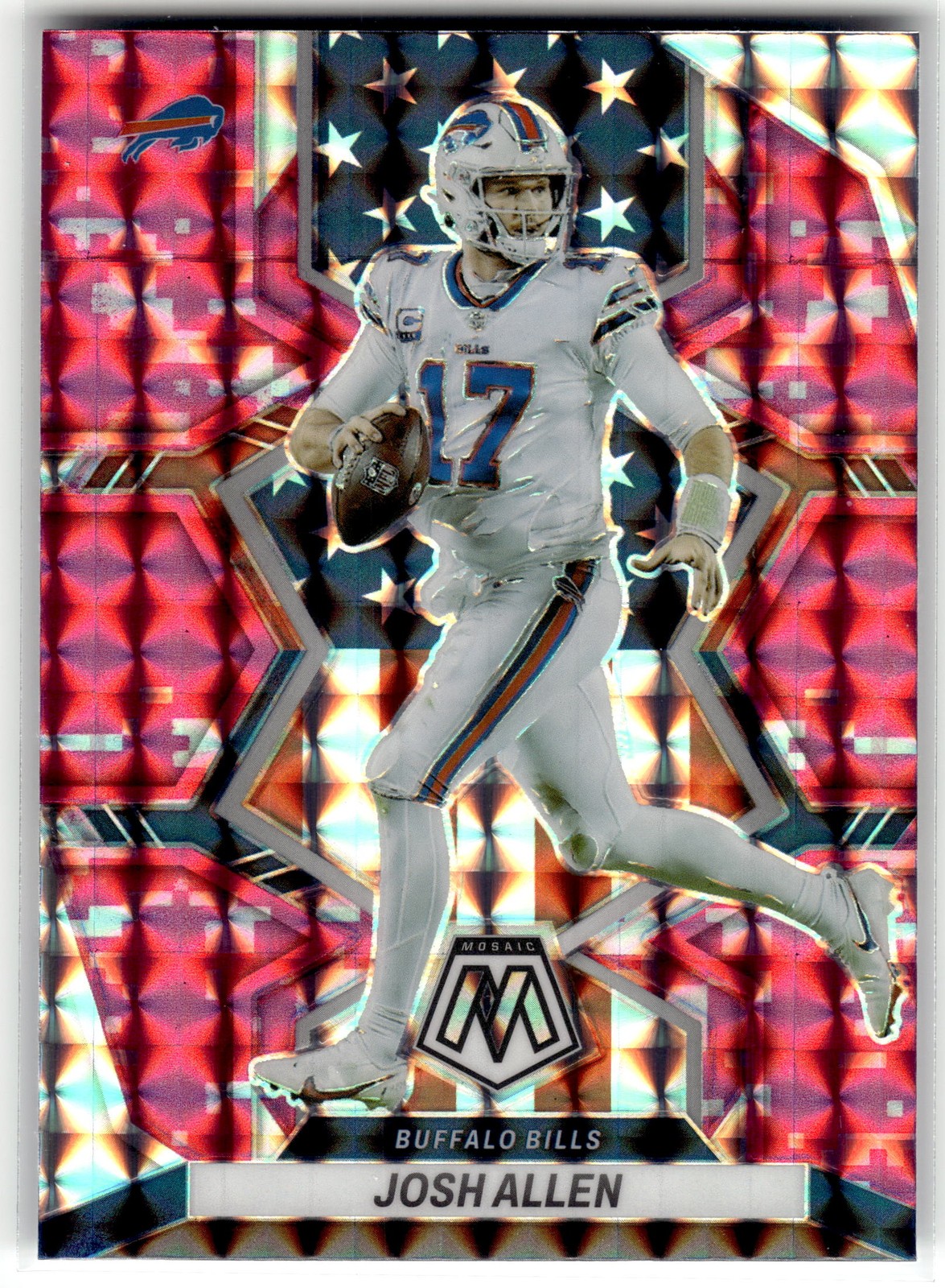 Josh Allen 2022 Panini Mosaic #253 Buffalo Bills Mosaic Camo Pink