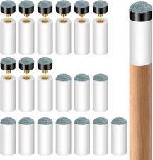 Xindojuz 20 PCS Pool Stick Tips, Billiard Cue Tips Replacement Kit with Gray 