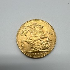 1918 George V Gold Sovereign Coin – St George & Dragon Reverse, Uncertified