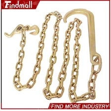 Findmall 5/16 x 8 FT Grade 70 Tow Chain 15" J Hook Mini Recovery Wrecker Chain