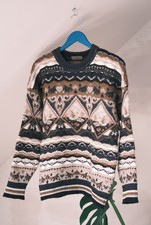 Bogner Vintage Men's Brown Wool Kidmohair Alpaca Knitted Sweater Size 50