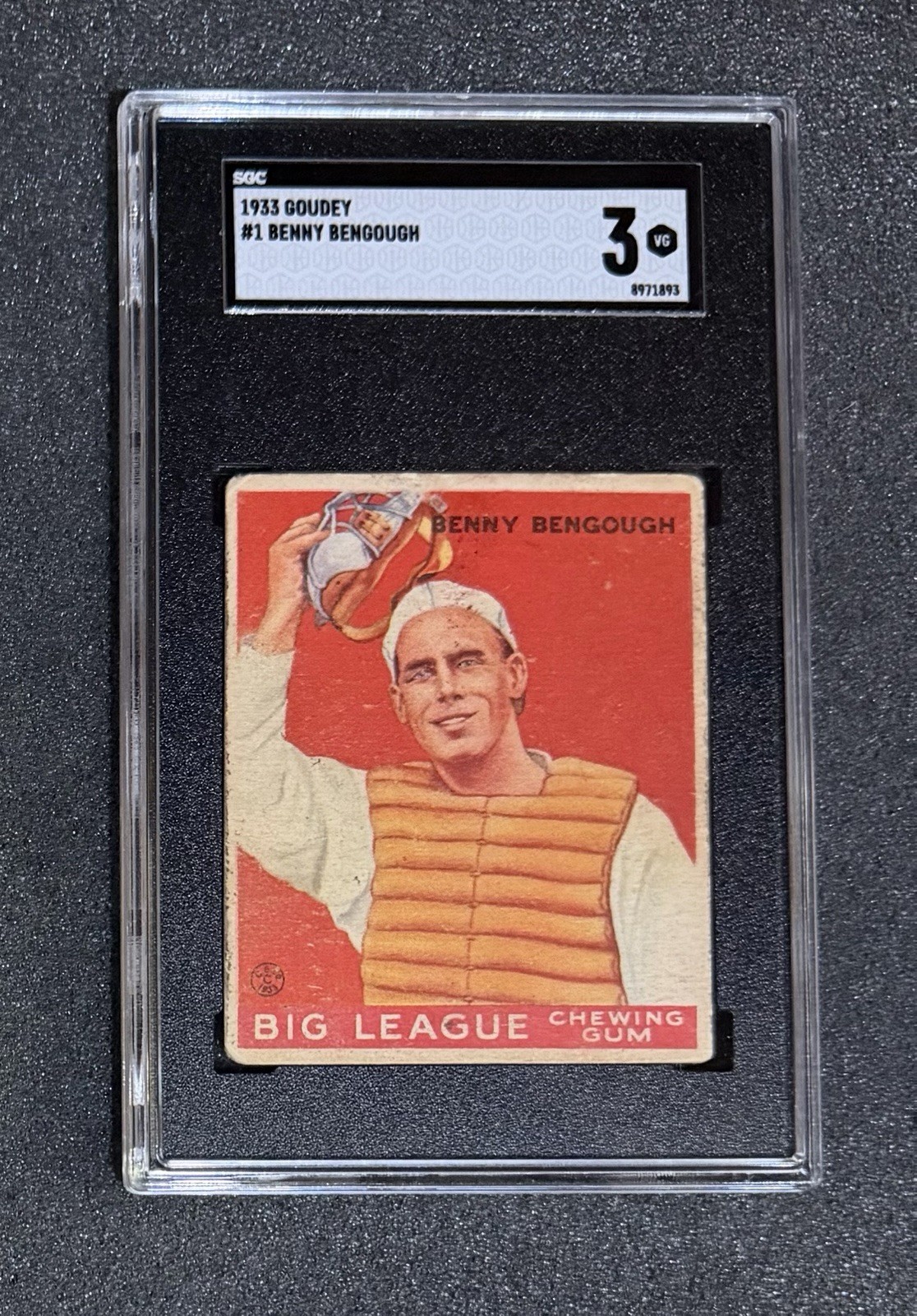 1933 Goudey - #1 Benny Bengough - SGC 3